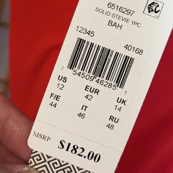 AMORESSA, NEW with tags, swimsuit, $182.00 size 12 (U.S.).  FINAL PRICE … - Picture 2 of 12